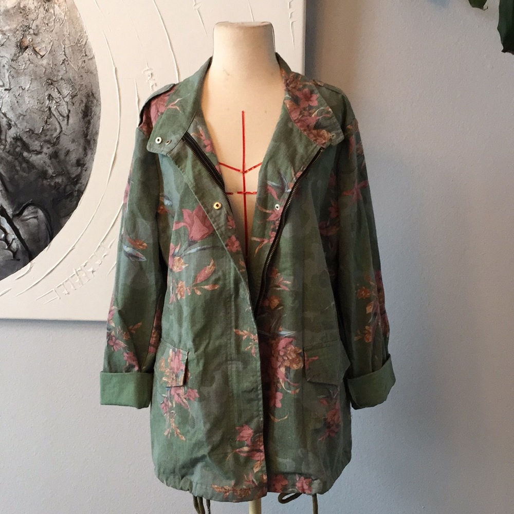 Rainforest Camo + Floral Pocketed Jacket